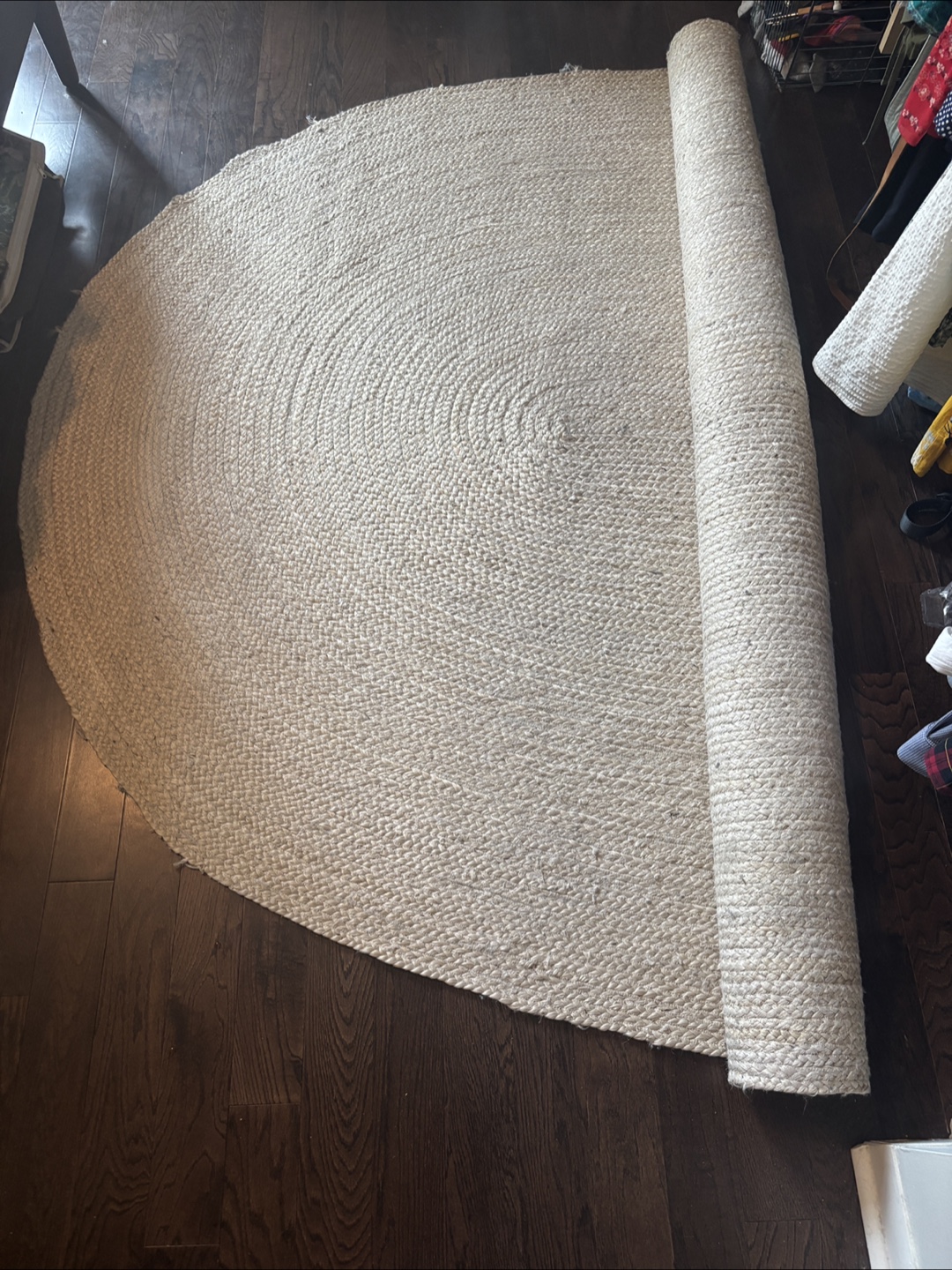Jute Area Rug, 6’ x 9’ oval, Off-White