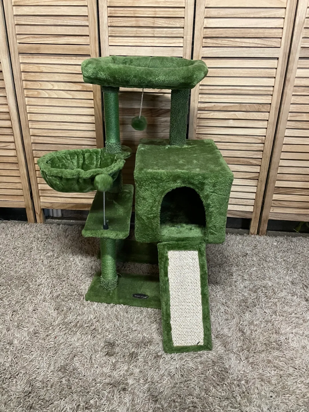Green Cat Tree with Scratching Post thumbnail