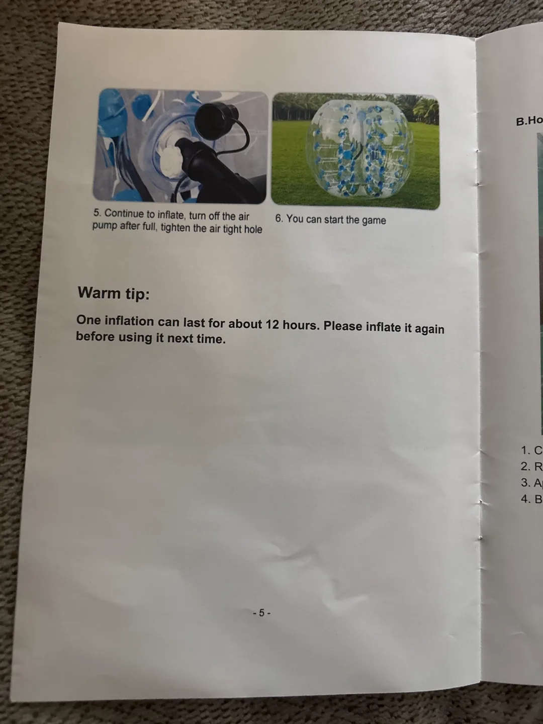 Vevor Inflatable Bumper Ball - Red & Transparent image indicator(9)