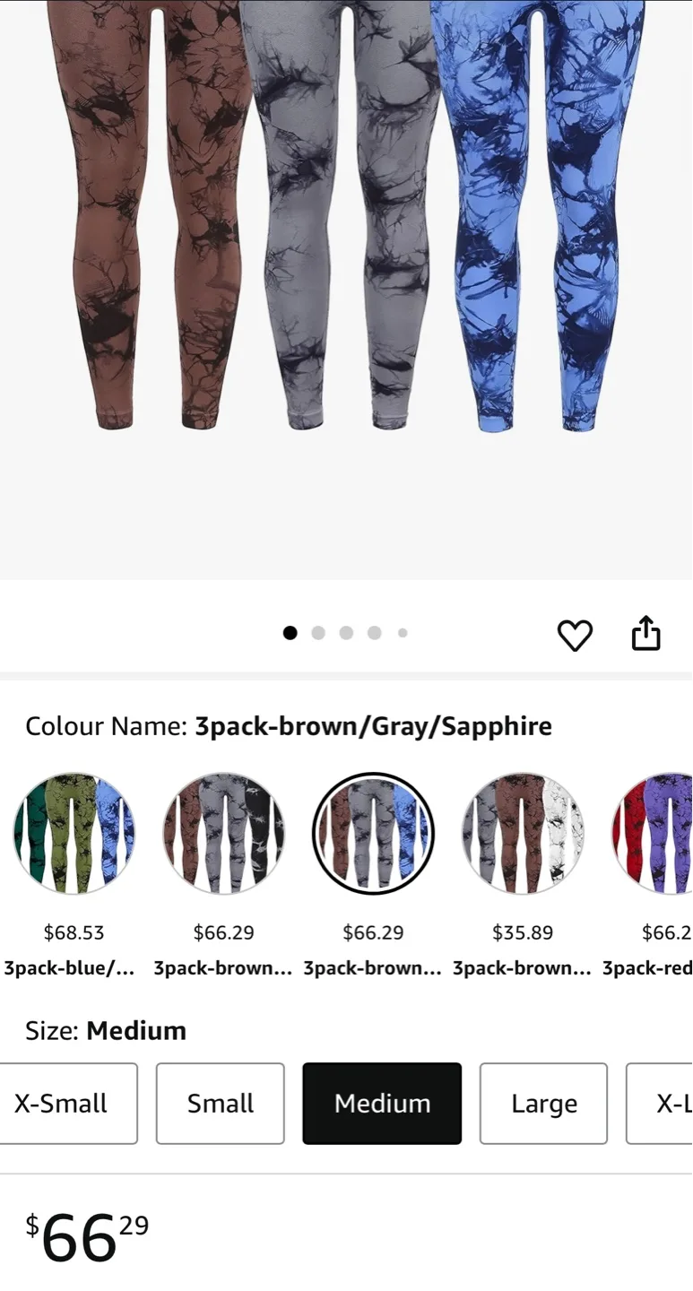 Brand new 3 Pack Tie Dye Seamless High Waisted Workout Leggings image indicator(4)