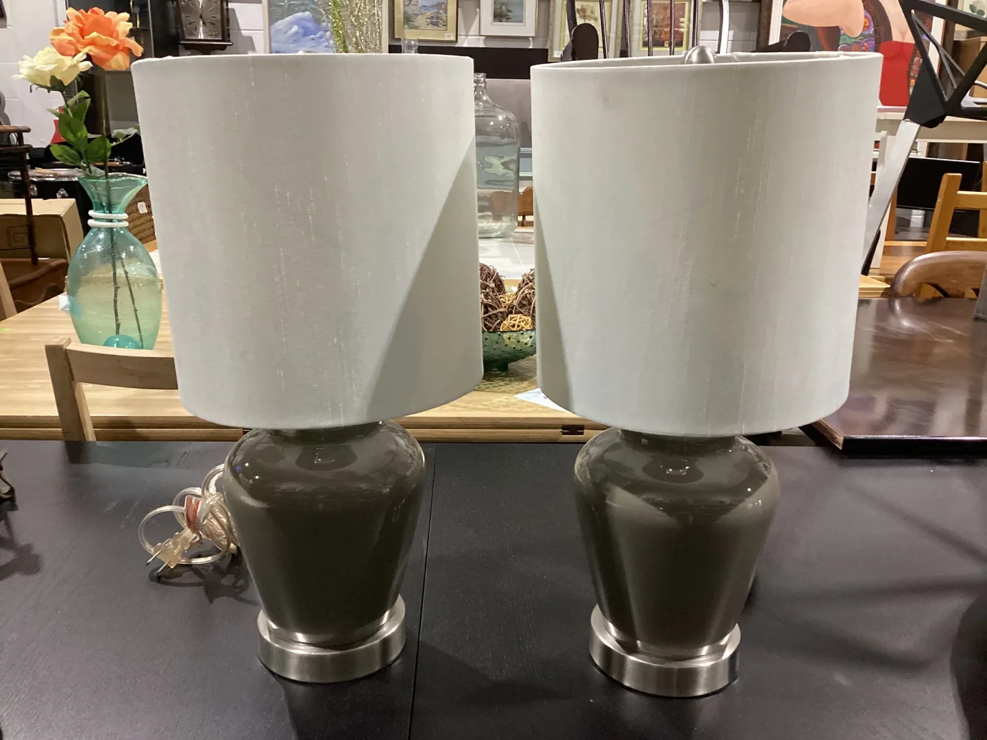 Lamp Set - Grey Ceramic Base thumbnail