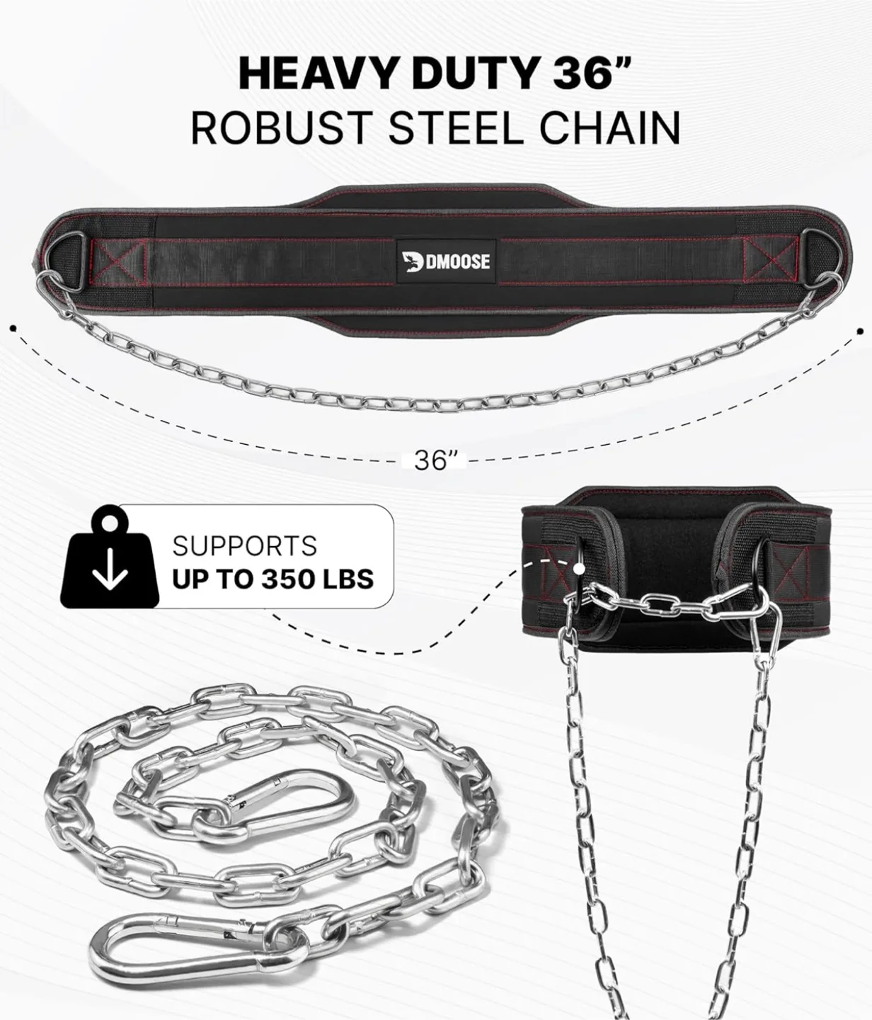DMoose Weight Lifting Belt with Chain image indicator(6)