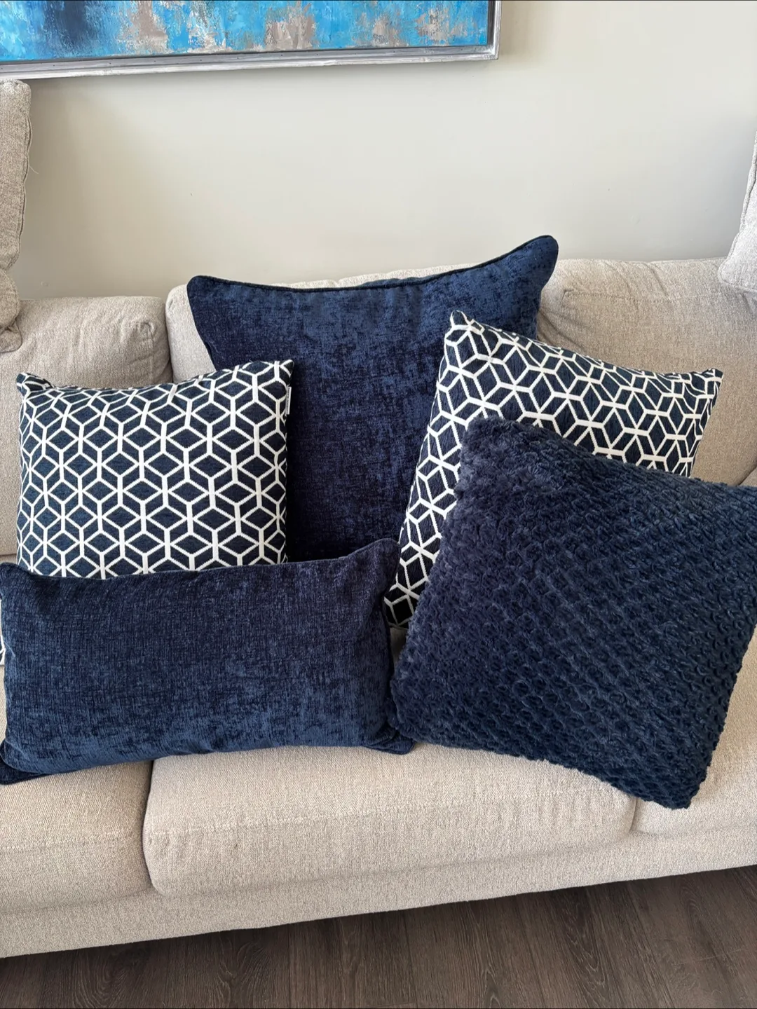 Abstract Blue & White Canvas Wall Art – Pier 1 Imports image indicator(2)