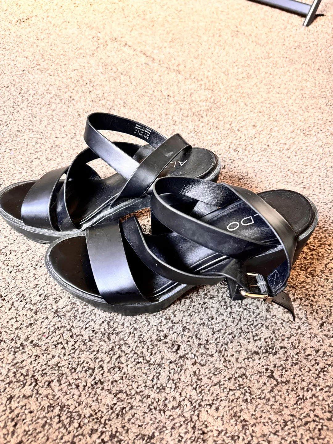 Aldo Black Sandals, Women's Size 8 thumbnail