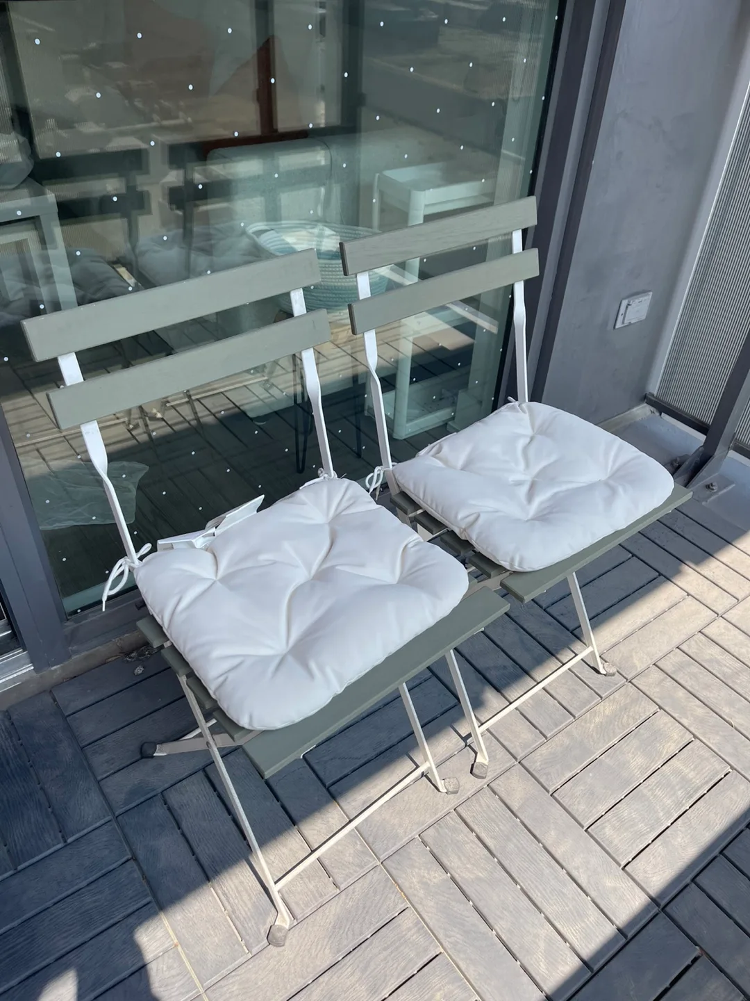 Folding Outdoor Chairs with Cushions - Set of 2 thumbnail