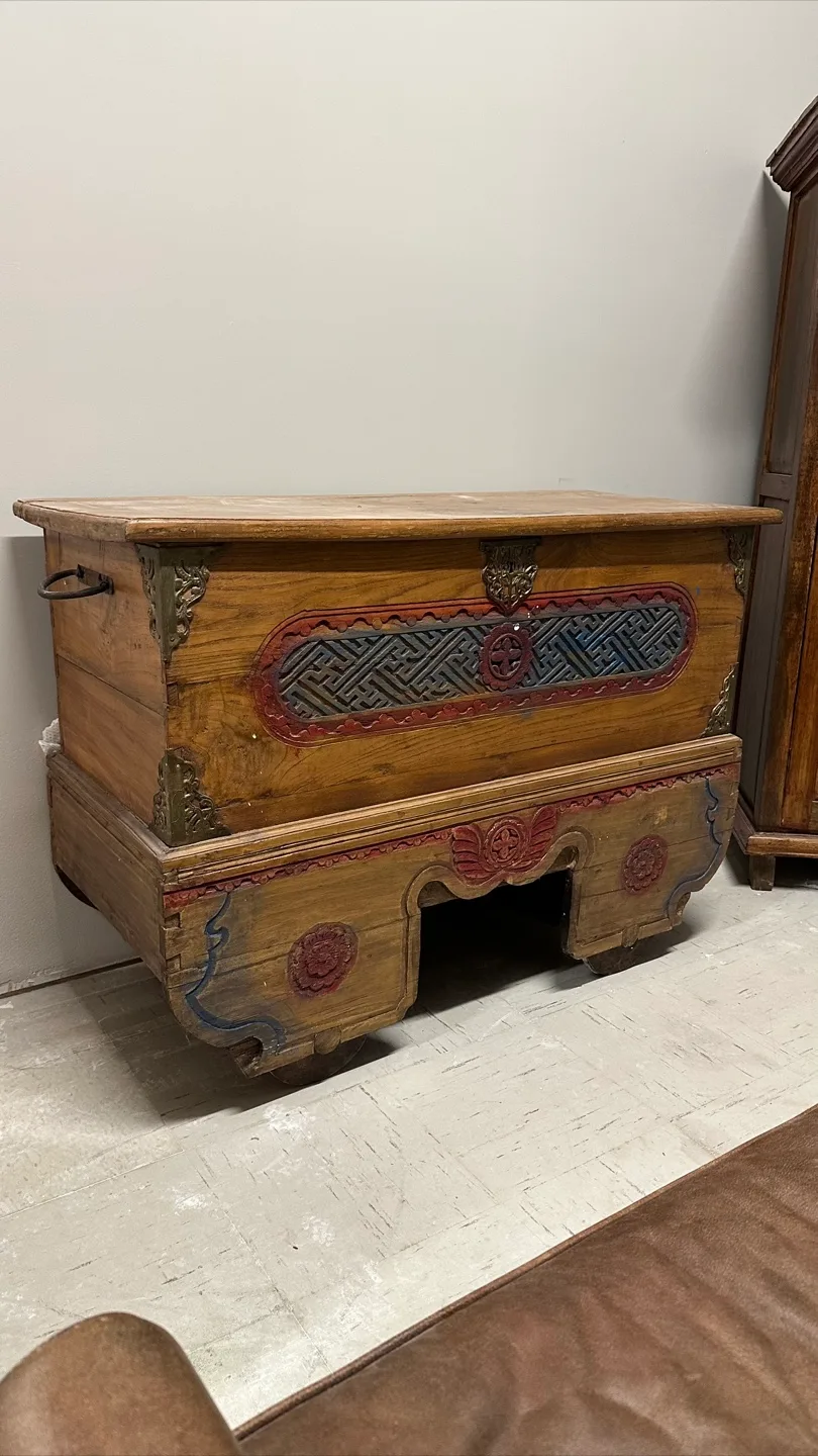 IMPORTED FROM BALI Wooden Storage Chest with Antique Design thumbnail