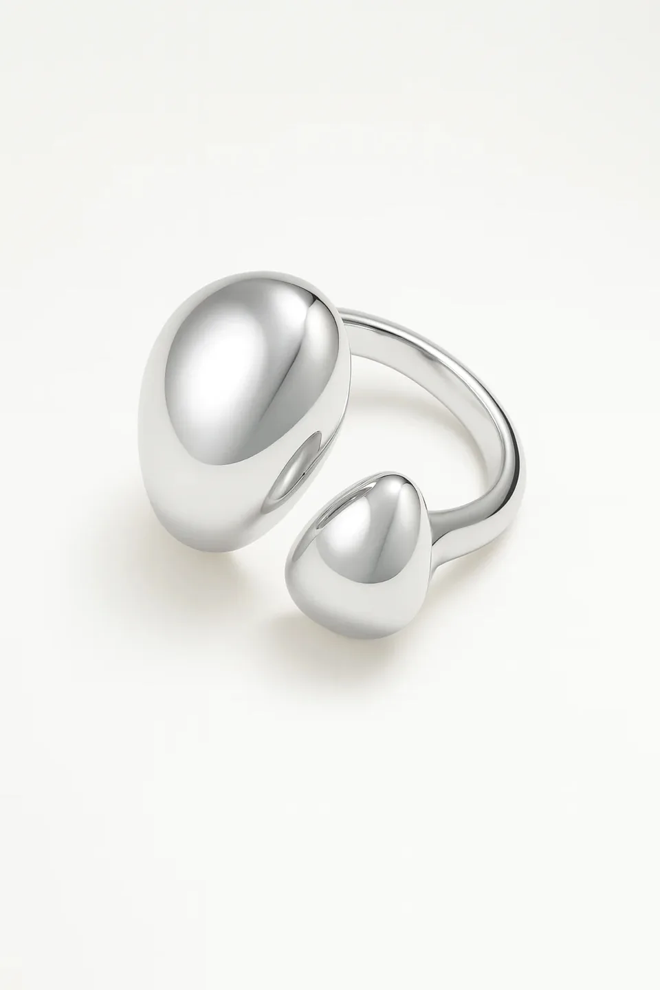 Silver Tone Duo Orbit Ring thumbnail