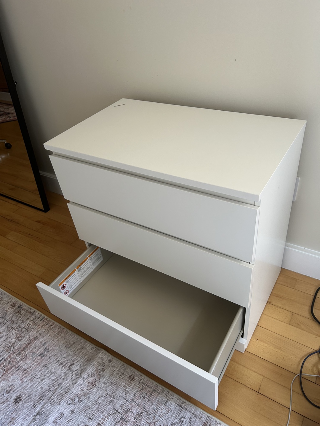 IKEA Malm 3-Drawer Chest - White - photo 2