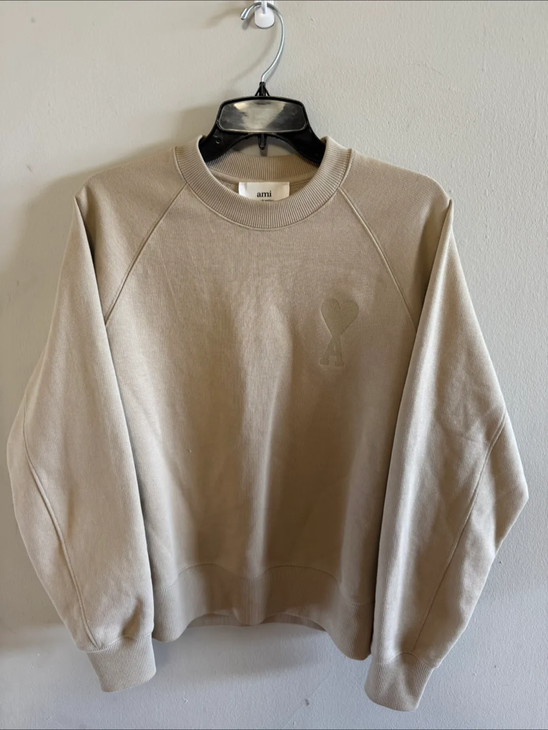 AMI Paris Beige Crewneck Sweatshirt thumbnail
