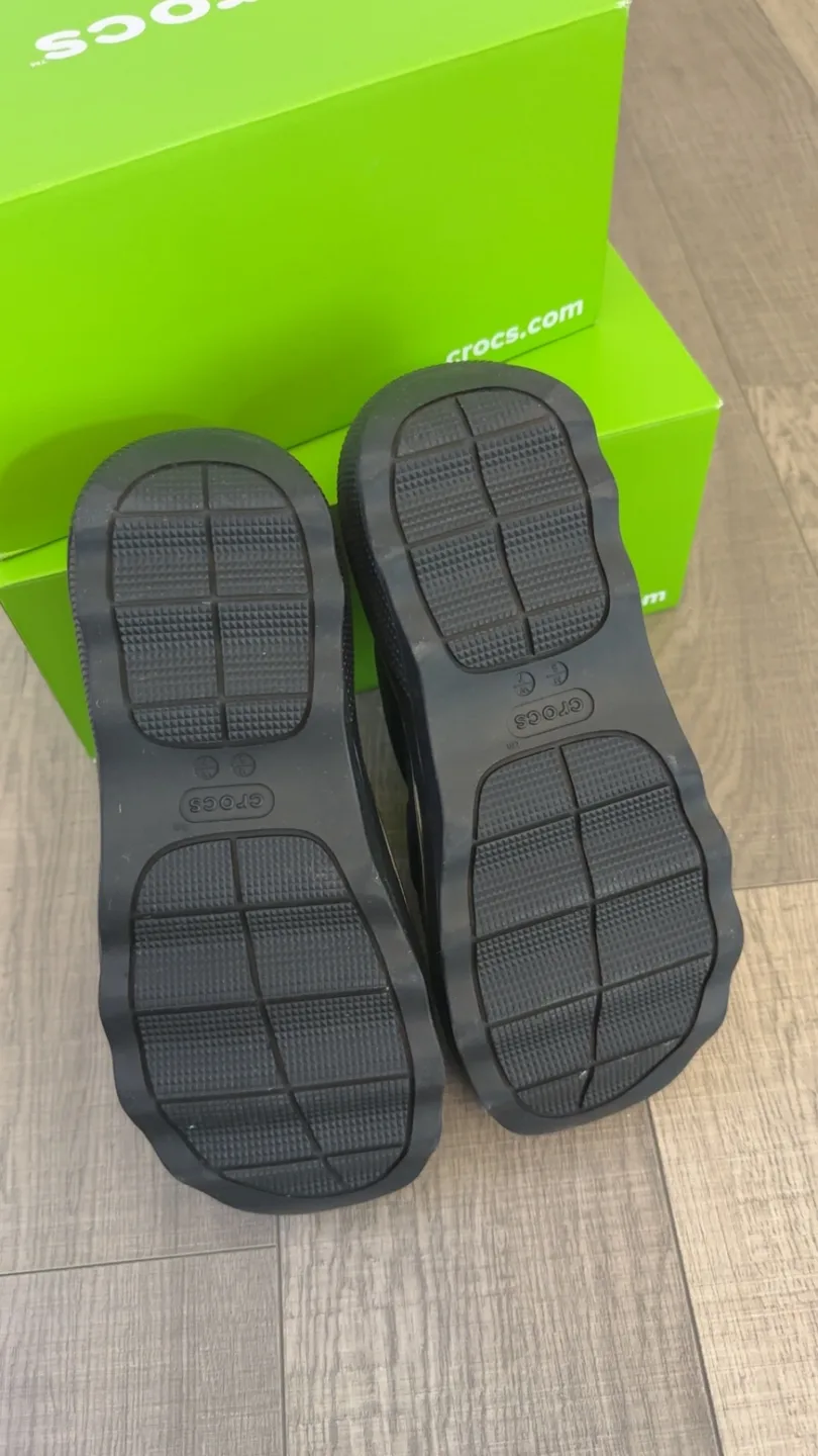 Crocs mega crush triple strap in black size 7 women image indicator(4)