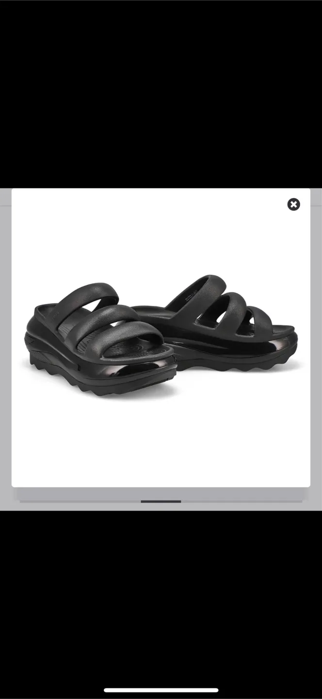 Crocs mega crush triple strap in black size 7 women image indicator(6)