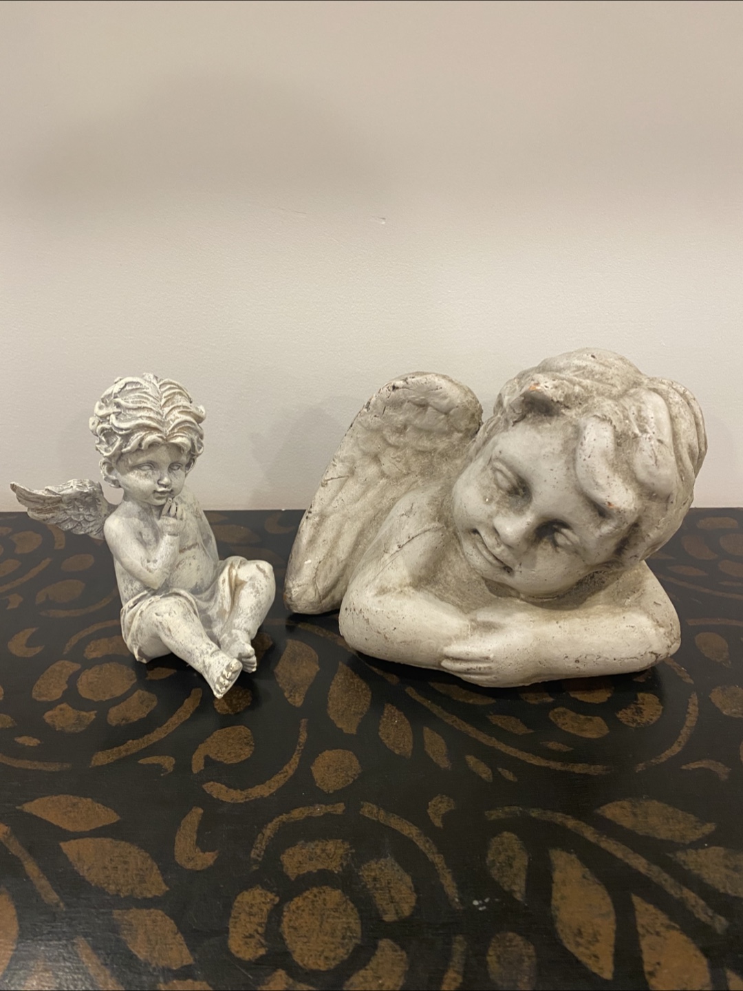 Cement Cherub Garden Statues