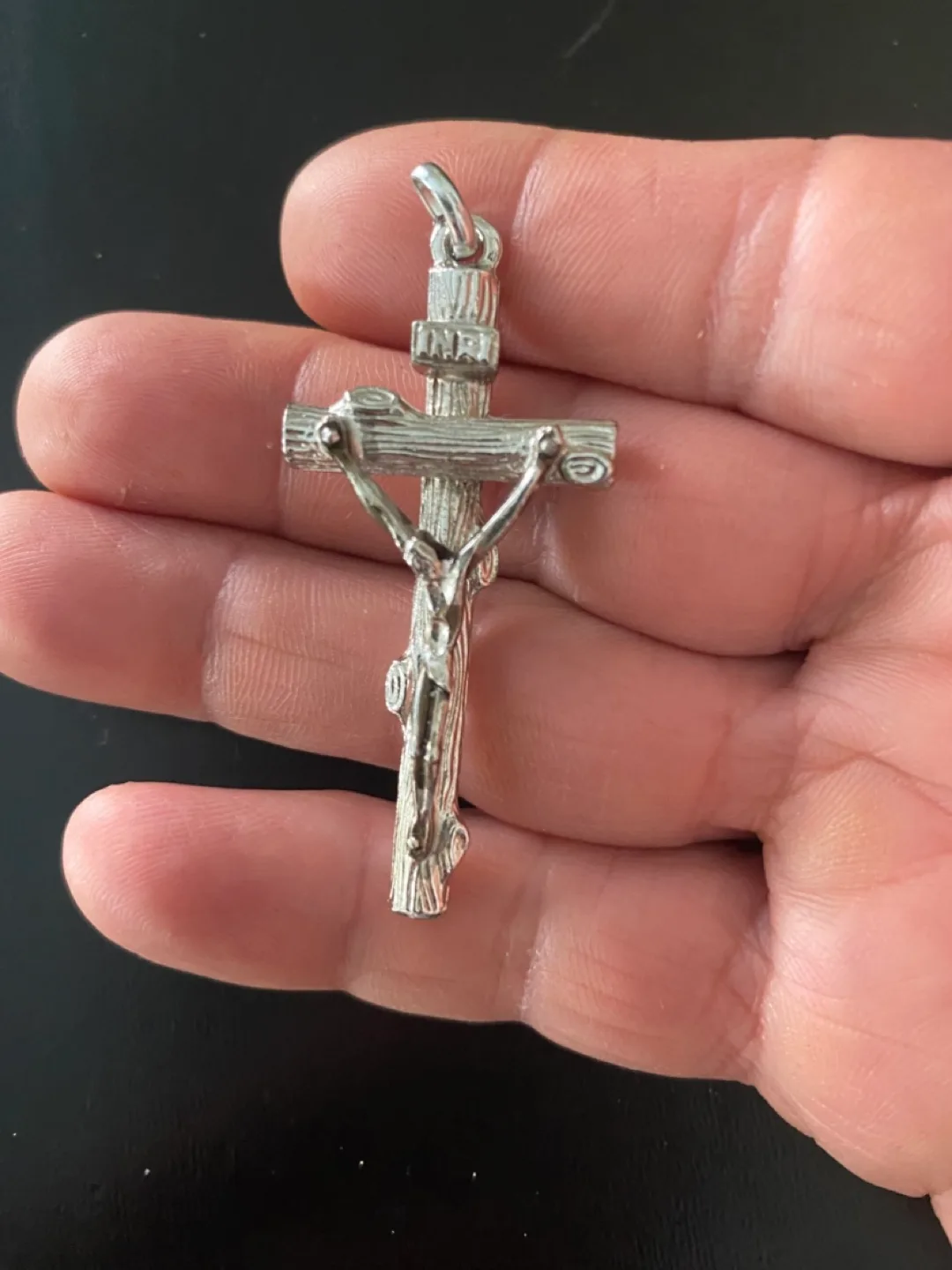 Men’s Large Silver Crucifix Cross Pendant thumbnail