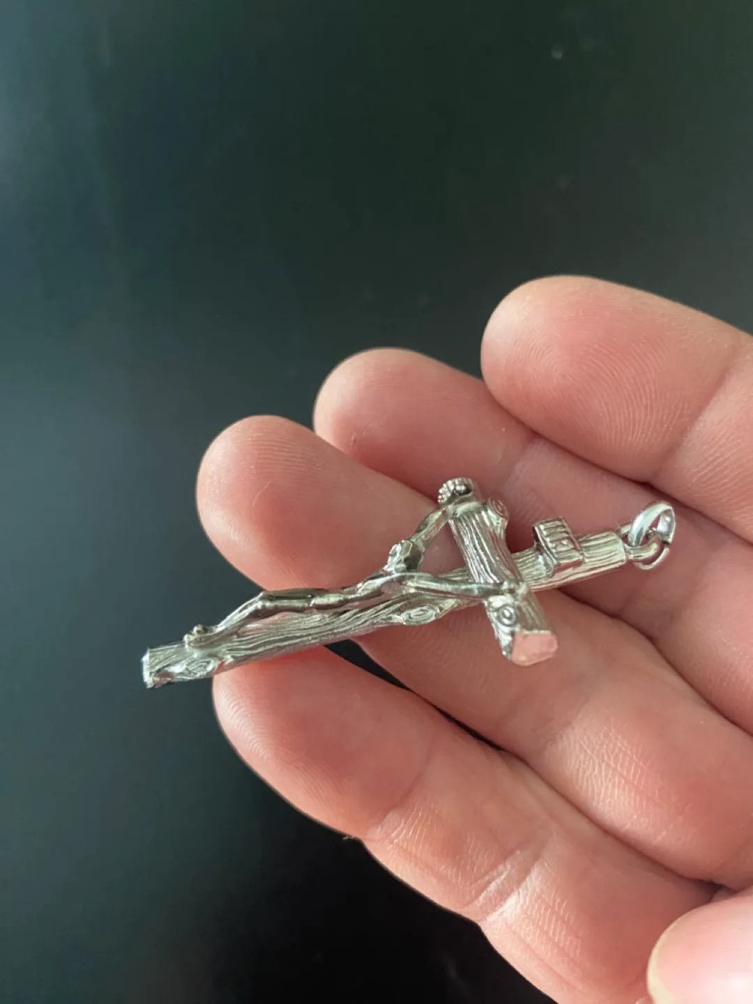 Men’s Large Silver Crucifix Cross Pendant image indicator(7)