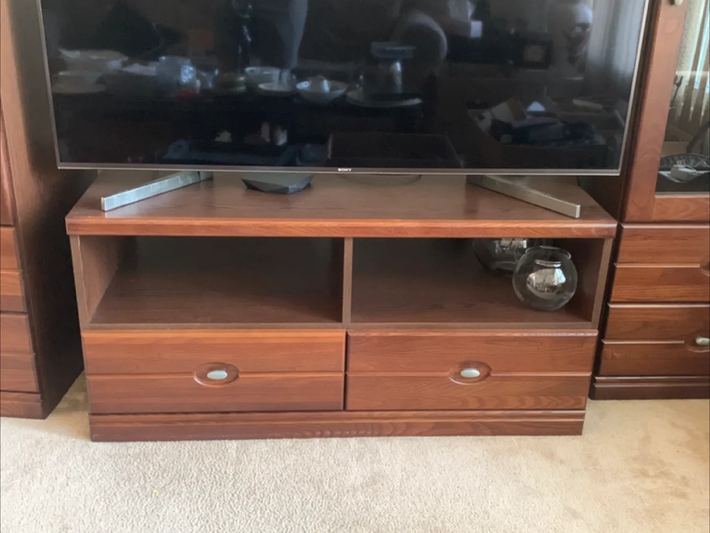 Wooden TV Stand with Drawers thumbnail