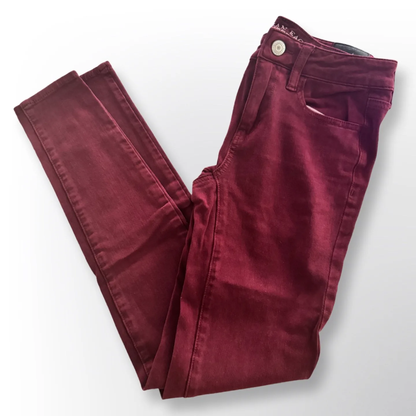 American Eagle Outfitters Maroon Jeggings Size 2 thumbnail