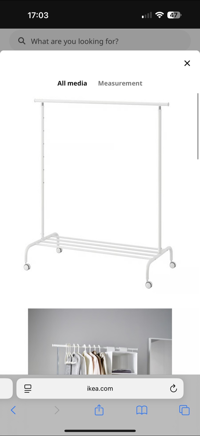 IKEA Rigga Clothes Rack - White