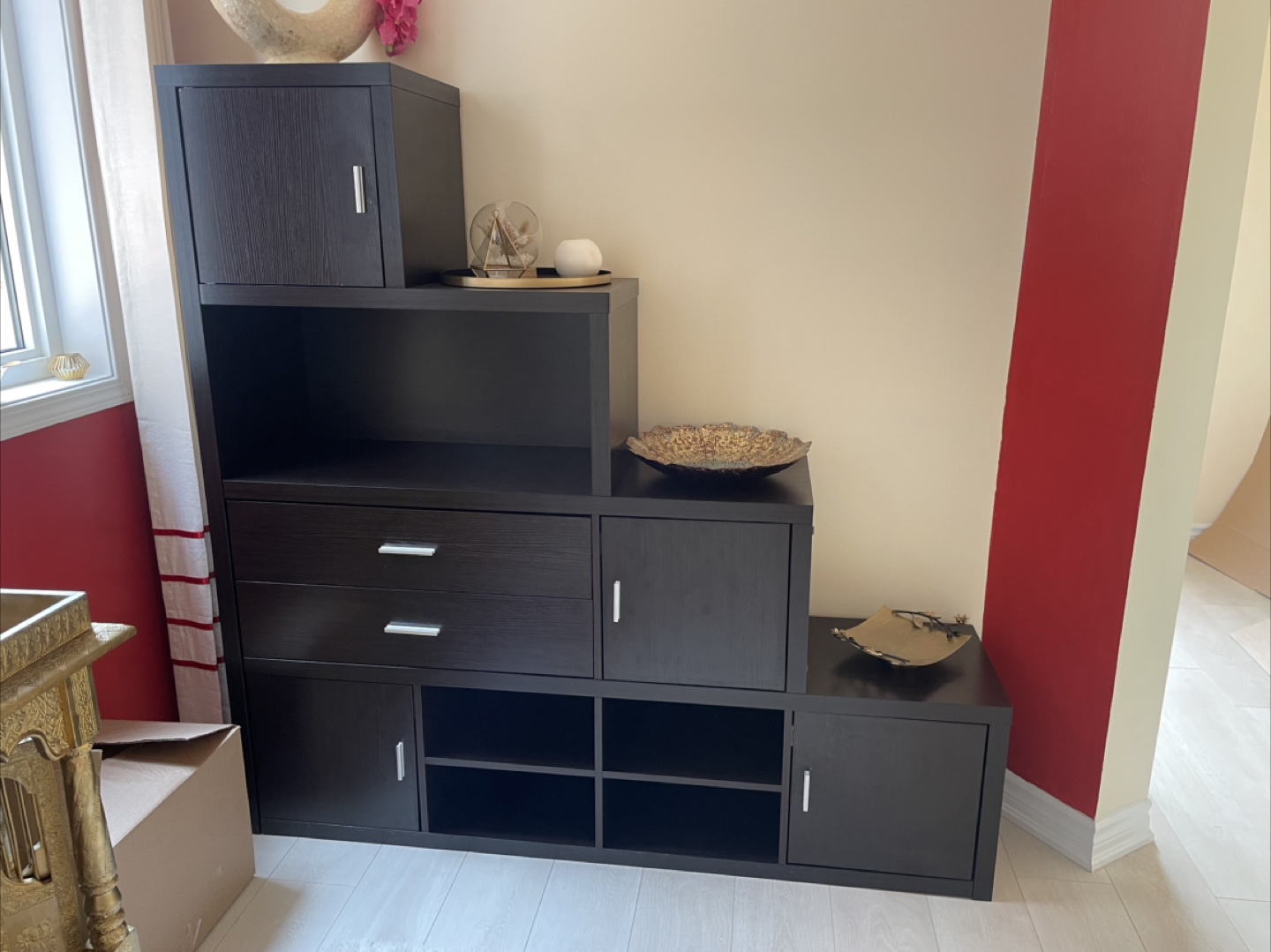 Dark Brown Step Bookshelf