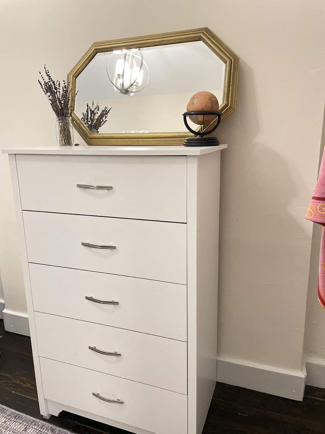 White 5-Drawer Dresser