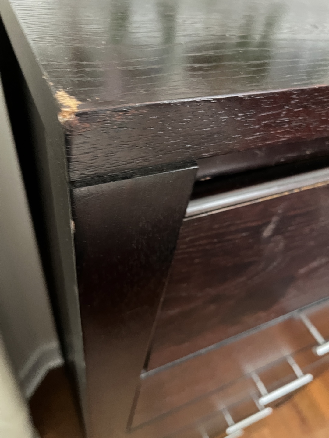 Dark Brown Wood 5-Drawer Chest - photo 2