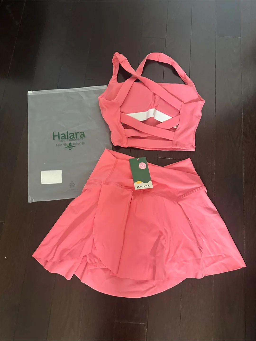 SOLD Halara XS Matching Set - Shell Pink Tank Top and Skort image indicator(2)