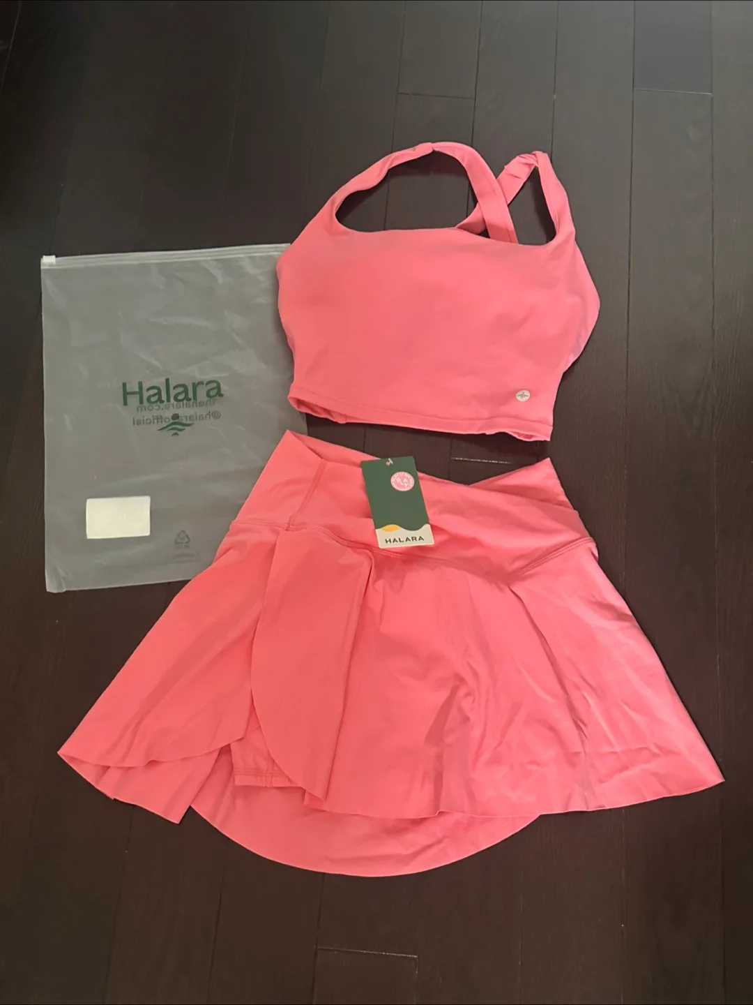 SOLD Halara XS Matching Set - Shell Pink Tank Top and Skort thumbnail