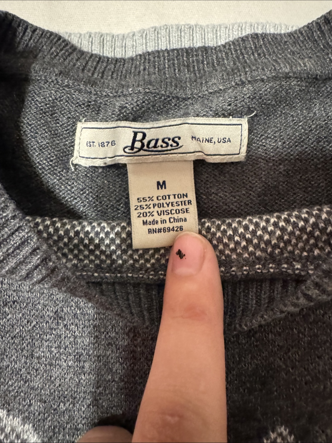 Bass Gray Floral Sweater - Size M - photo 3