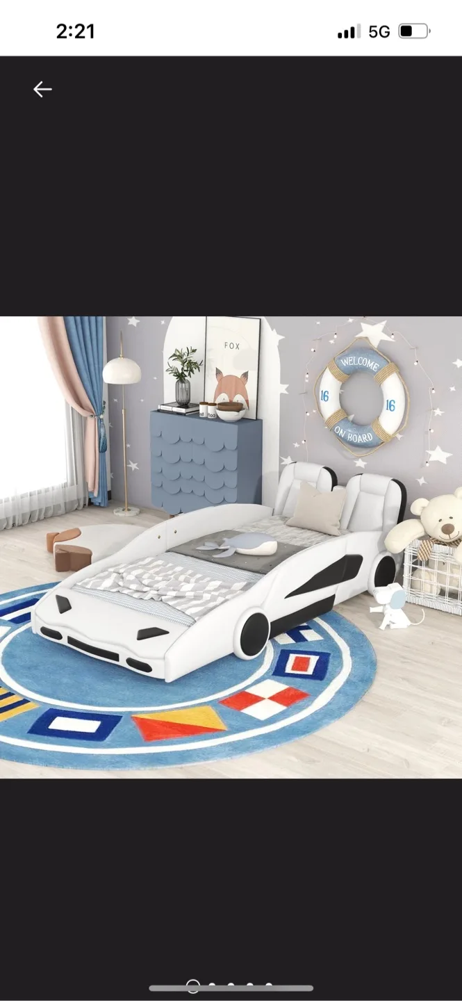 Car Bed Frame - White thumbnail