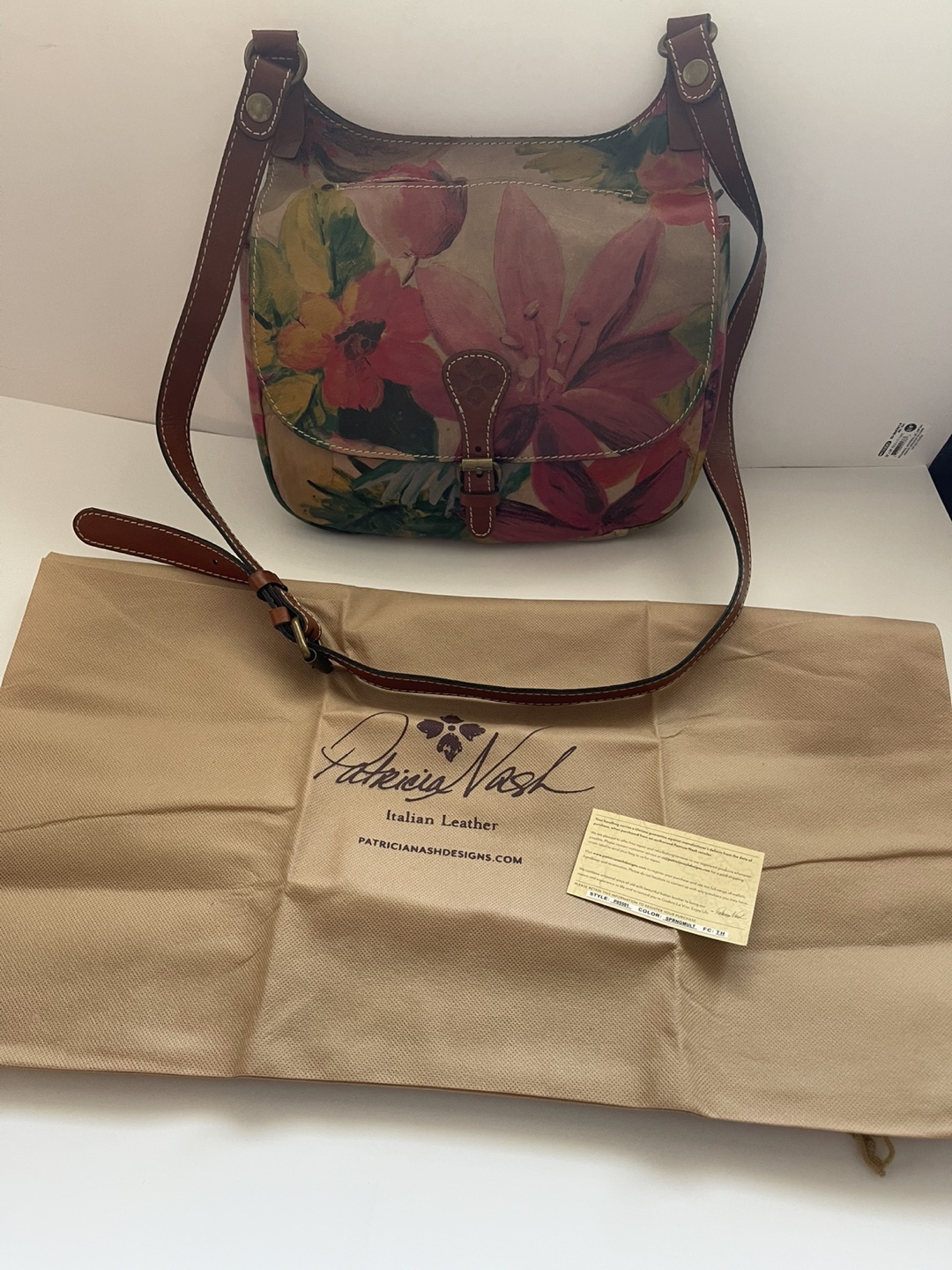 Patricia Nash Floral Leather Shoulder Bag