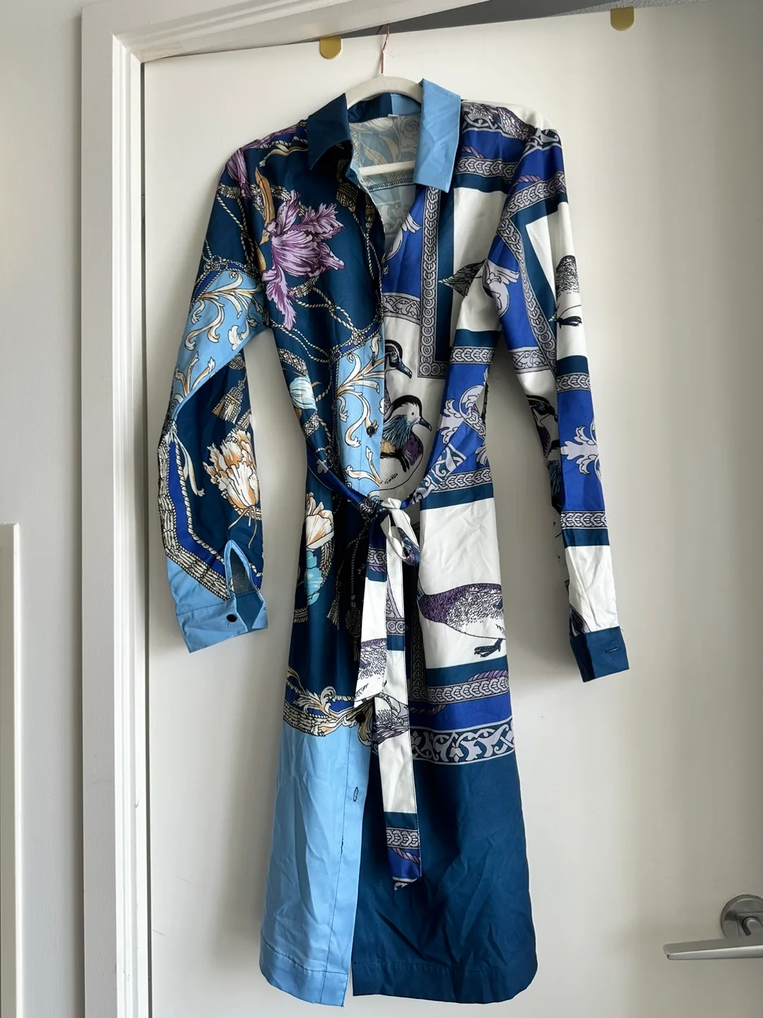 Patterned Shirt Dress with Belt thumbnail