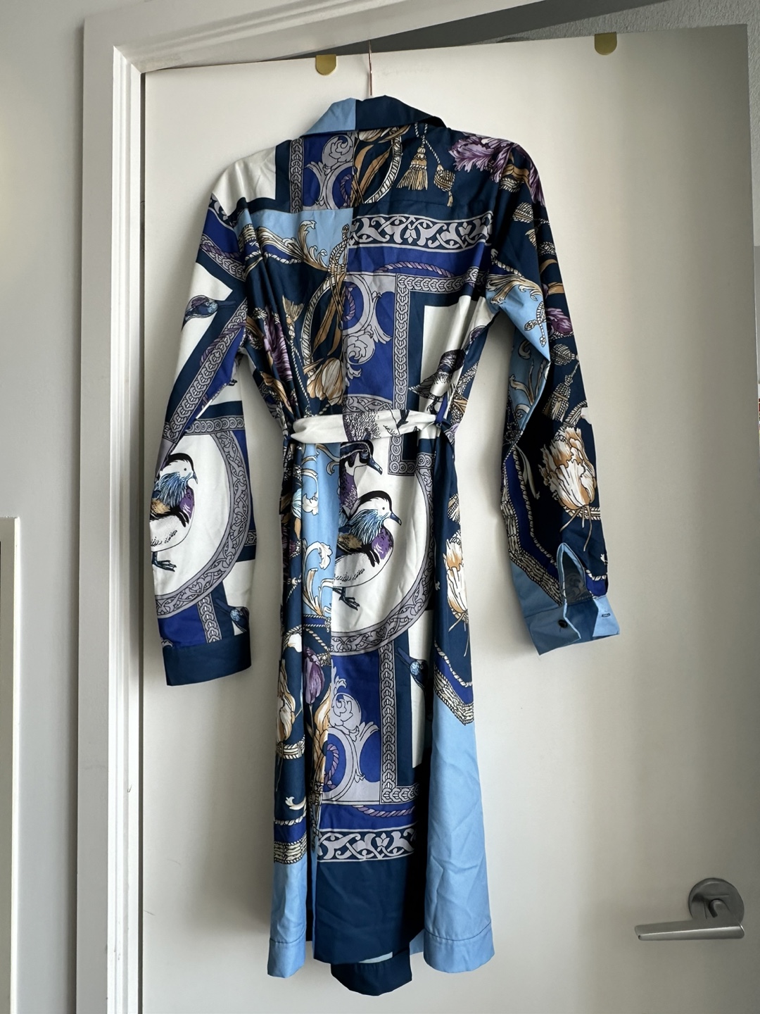 Patterned Shirt Dress with Belt - photo 2