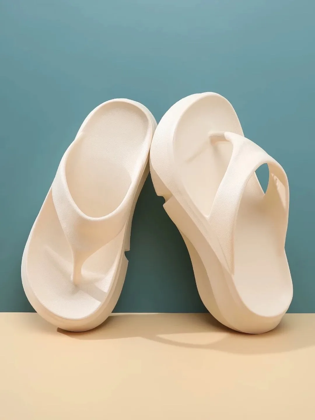 Brand New Platform Flip Flops - Size 5.5 - Cream Colour image indicator(2)