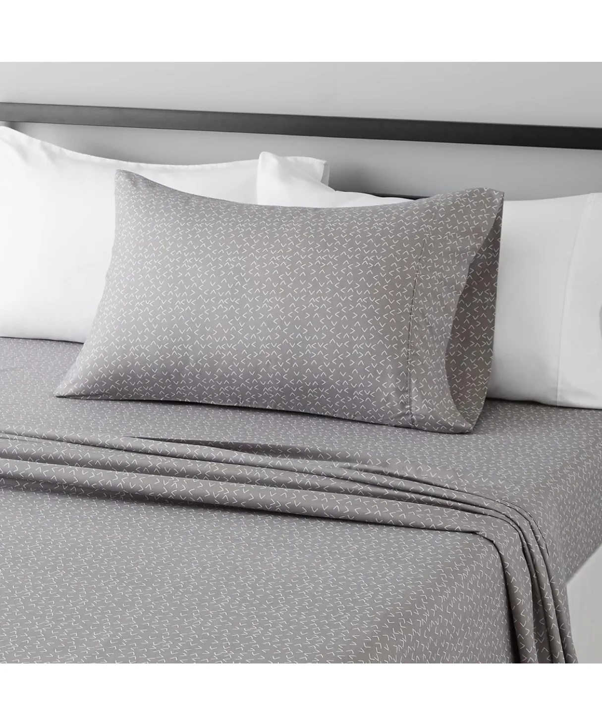 Amazon Basics Twin Grey Geometric Pattern Sheet Set thumbnail