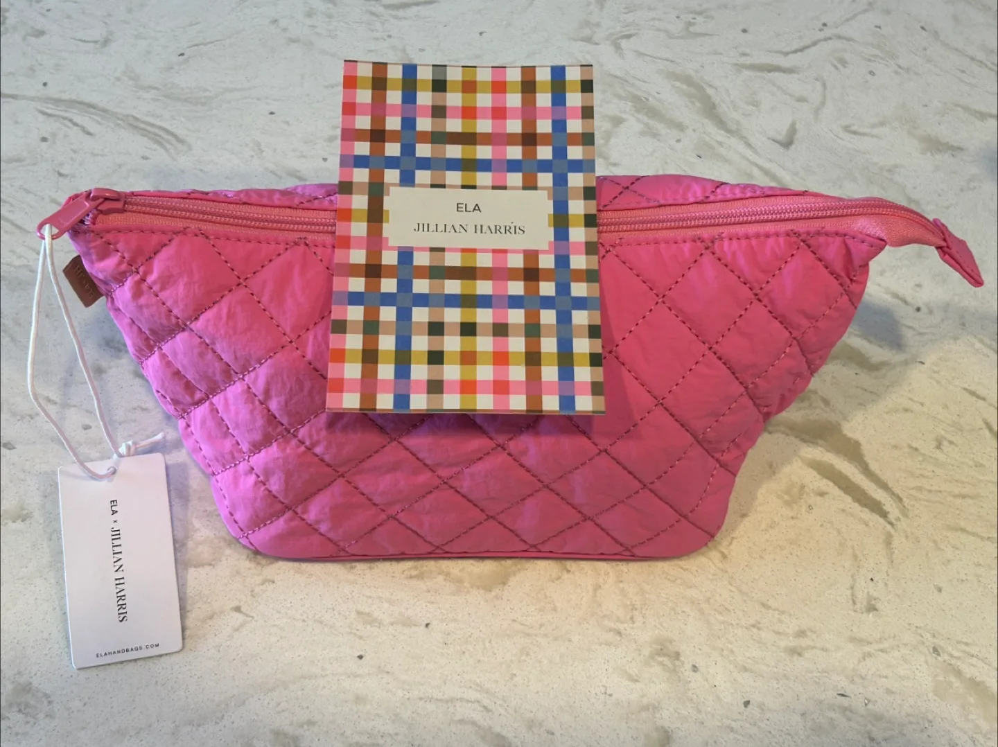 Ela x Jillian Harris - Cosmetic Case in pizzazz pink image indicator(2)