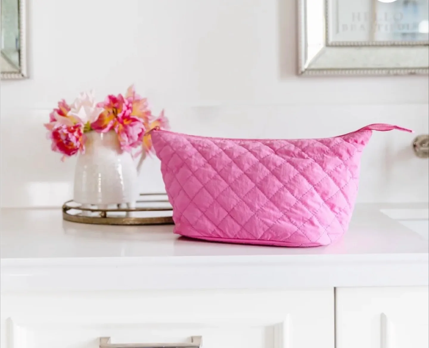 Ela x Jillian Harris - Cosmetic Case in pizzazz pink image indicator(4)