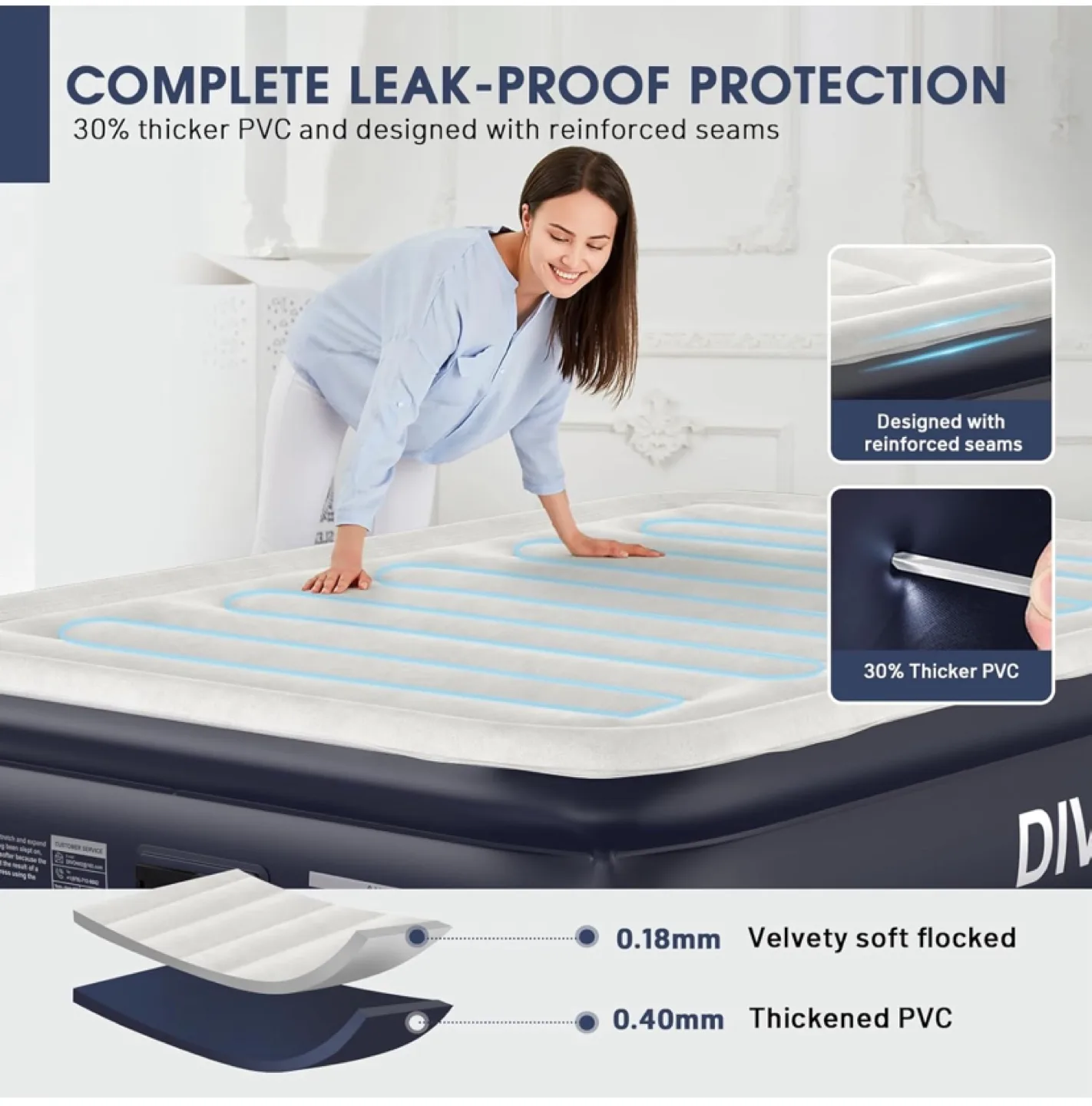 DIVON Full Size Air Mattress - New in Bag image indicator(4)
