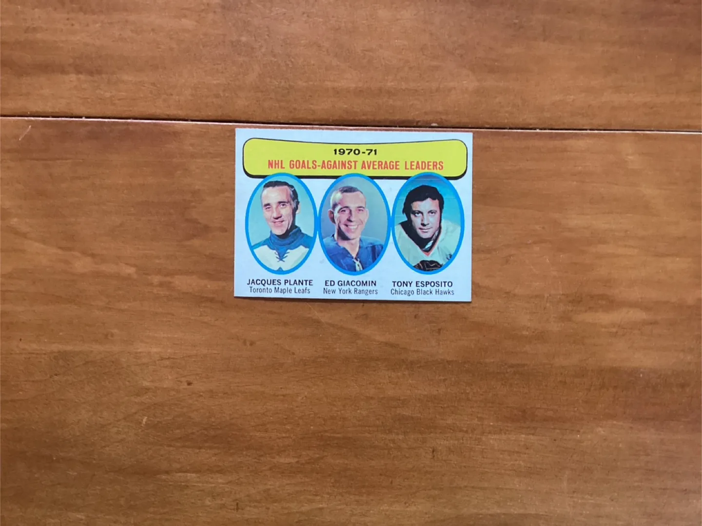 1971-72 TOPPS NHL GOALS AGAINST AVERAGE LEADERS Card 6 ! image indicator(3)