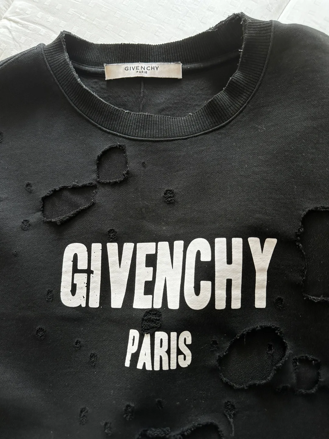 Givenchy Distressed Black Sweatshirt Size Large image indicator(4)