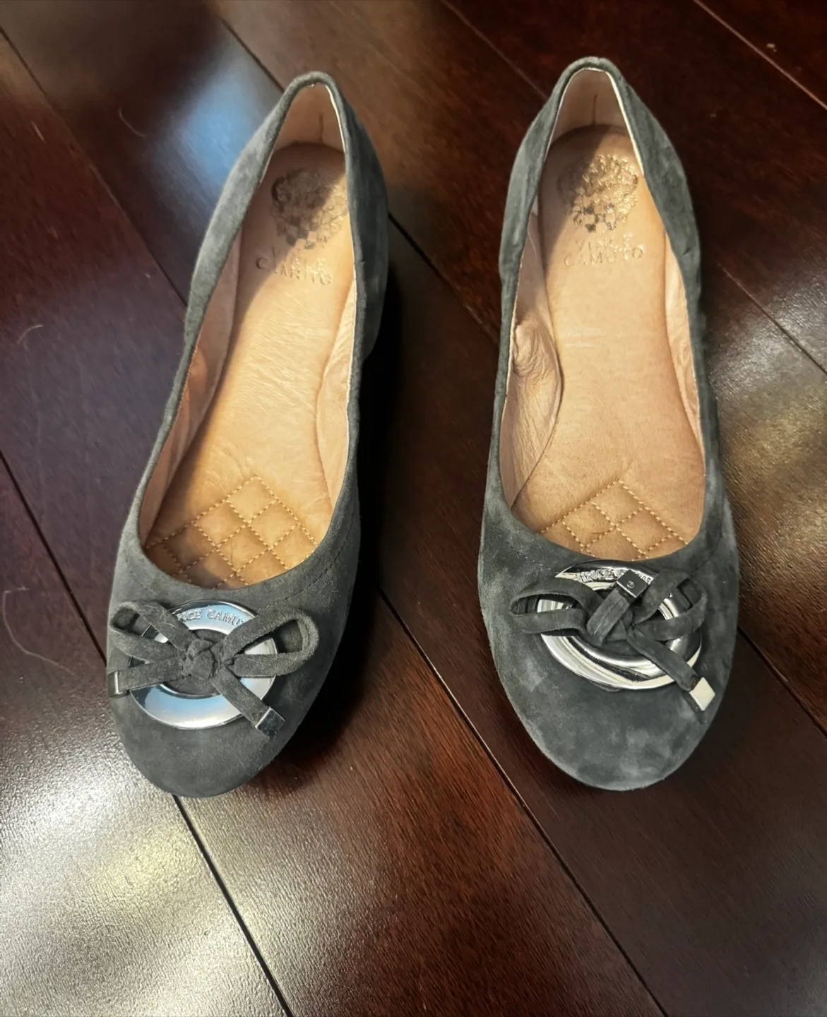 Vince Camuto Gray Suede Ballet Flats - Size 10