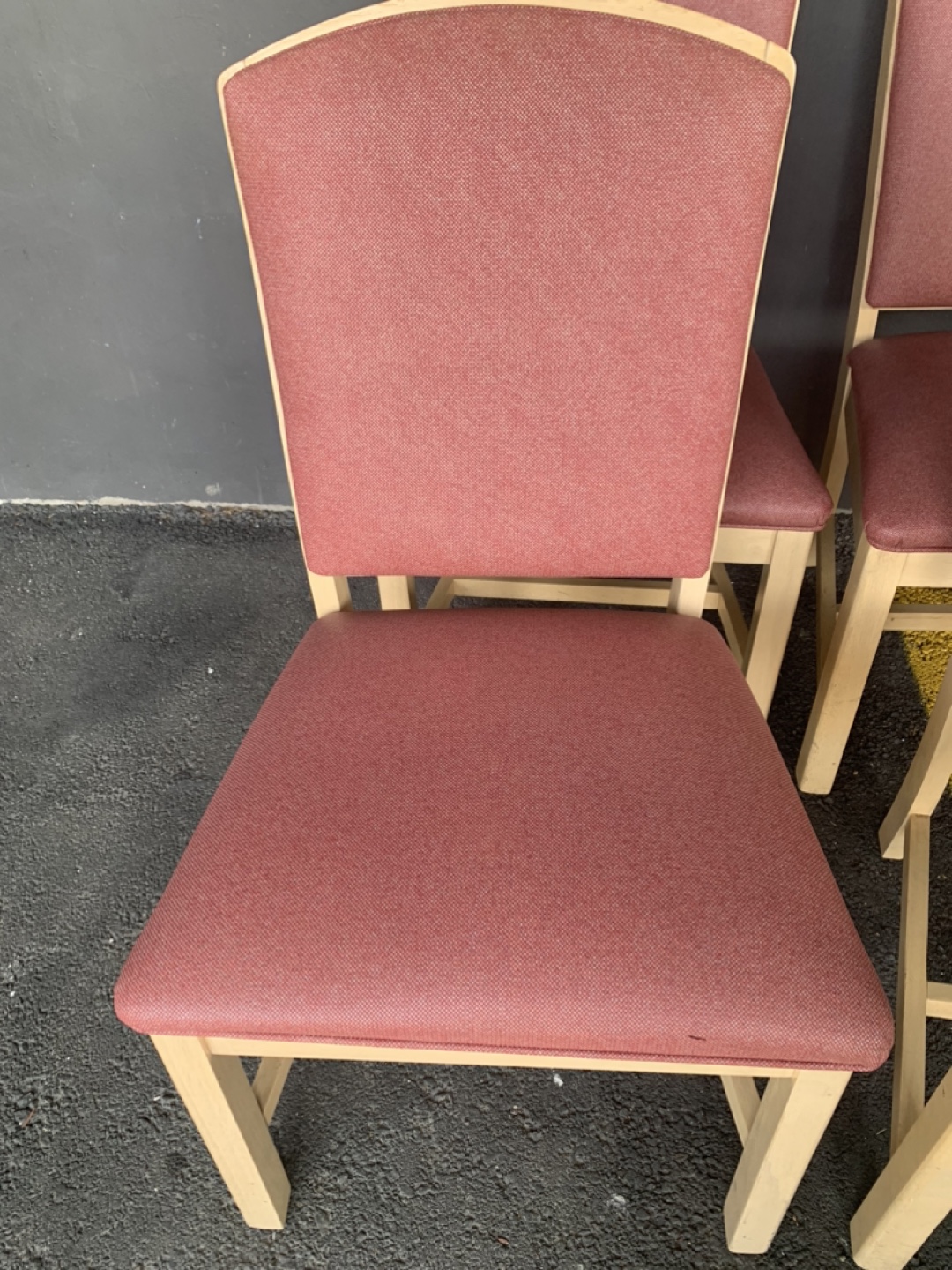 Set of 4 Dining Chairs - Red Fabric - photo 3