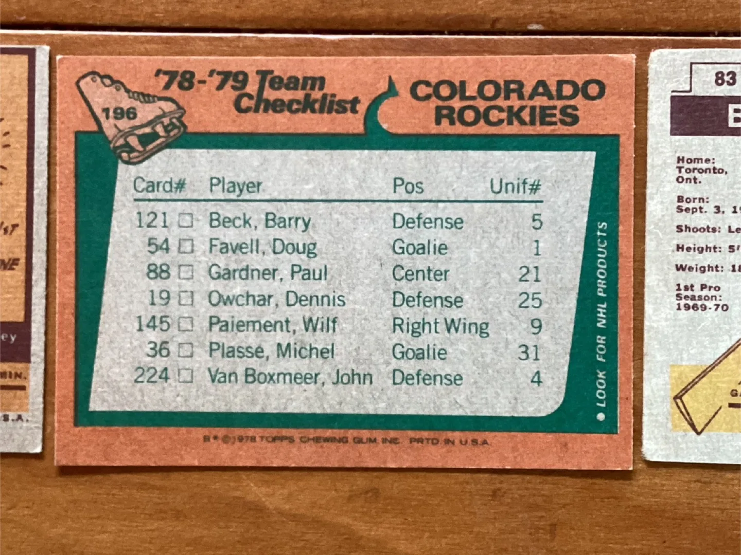 78-79 Colorado Rockies 73-74 Dale Tallon & Brian Spencer Cards image indicator(7)