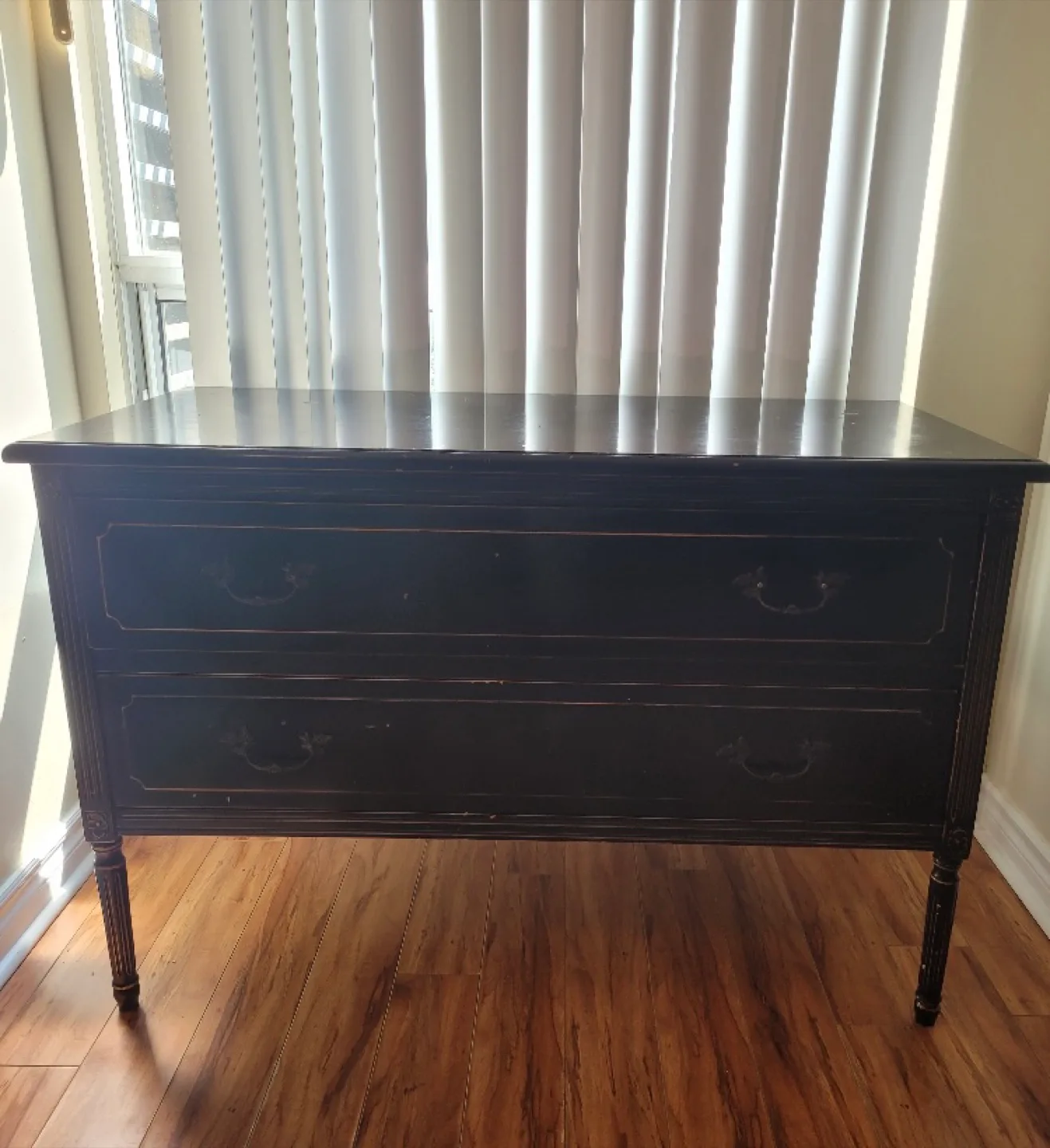 Black Wood 2-Drawer Dresser thumbnail