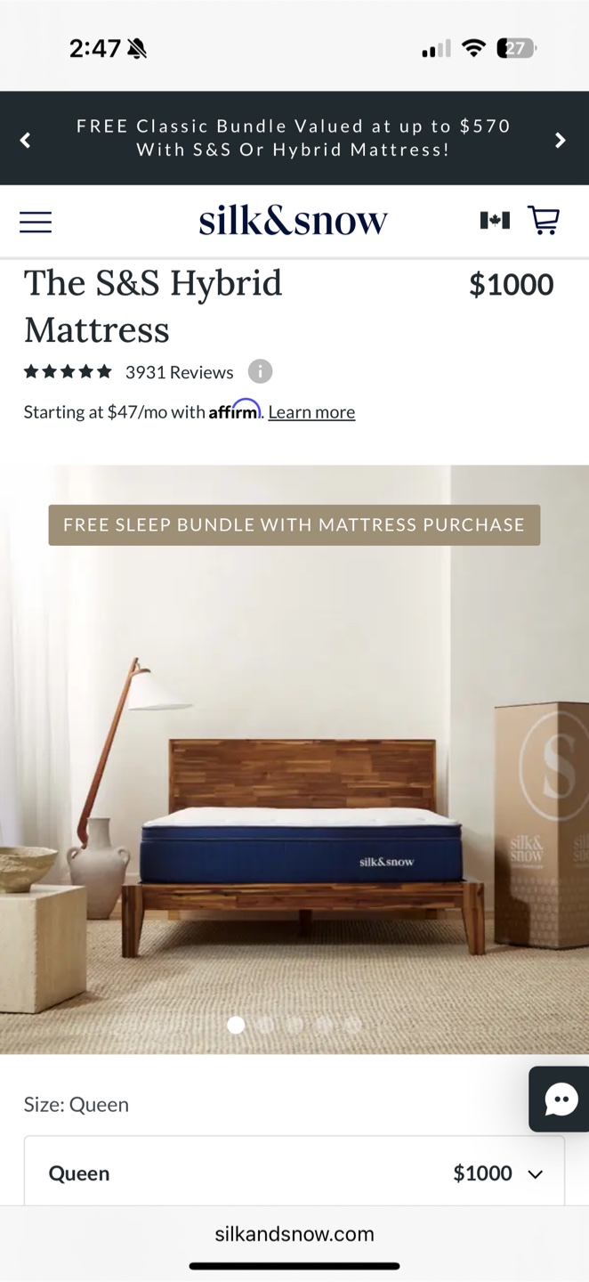 Silk & Snow Hybrid Queen Mattress Bundle – Medium Firm - photo 4