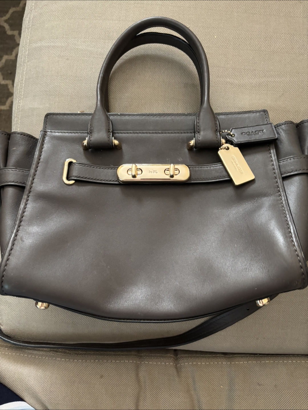 Coach Swagger 27 Pebble Leather Satchel
