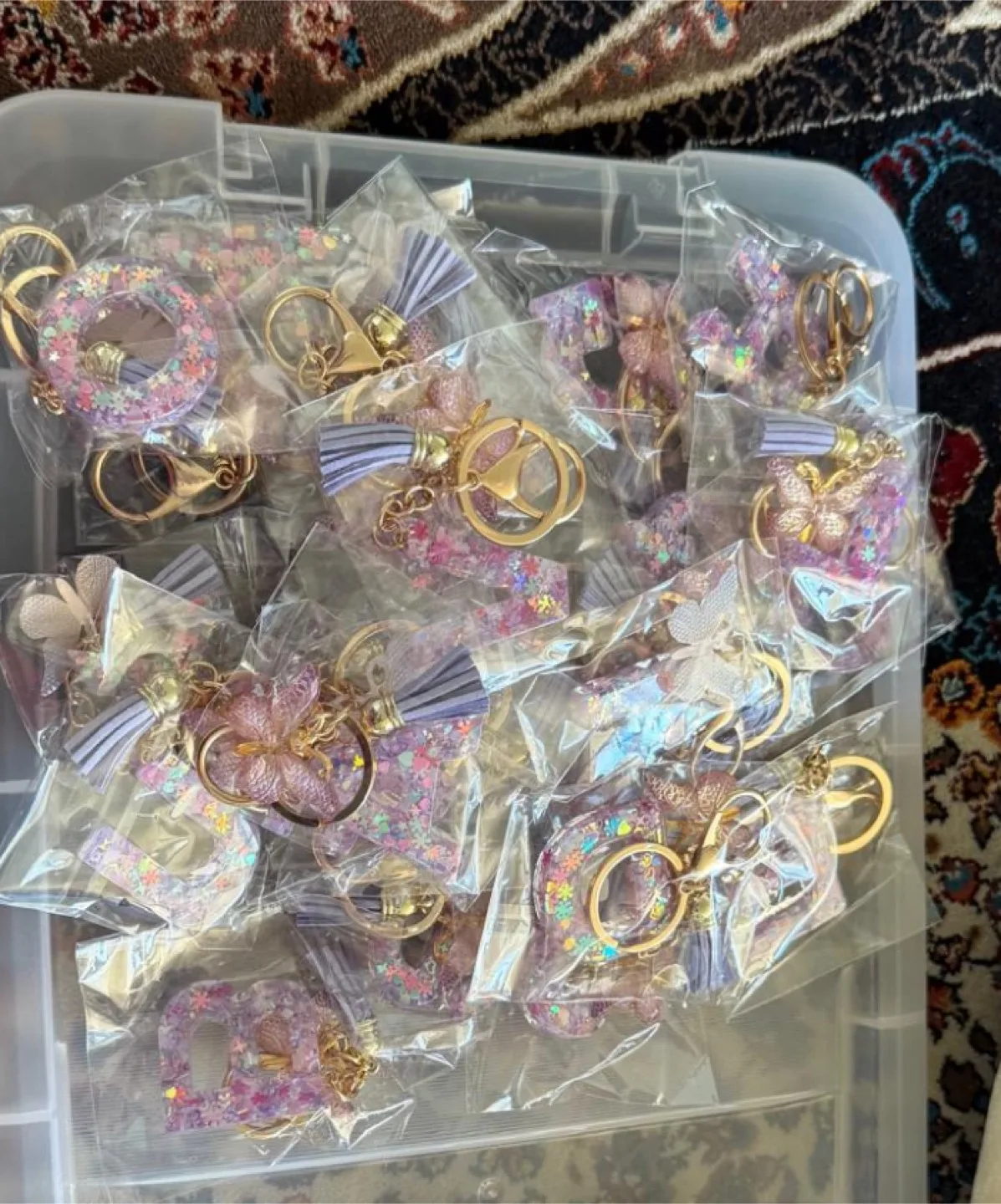 Handmade Resin Initial Keychains thumbnail