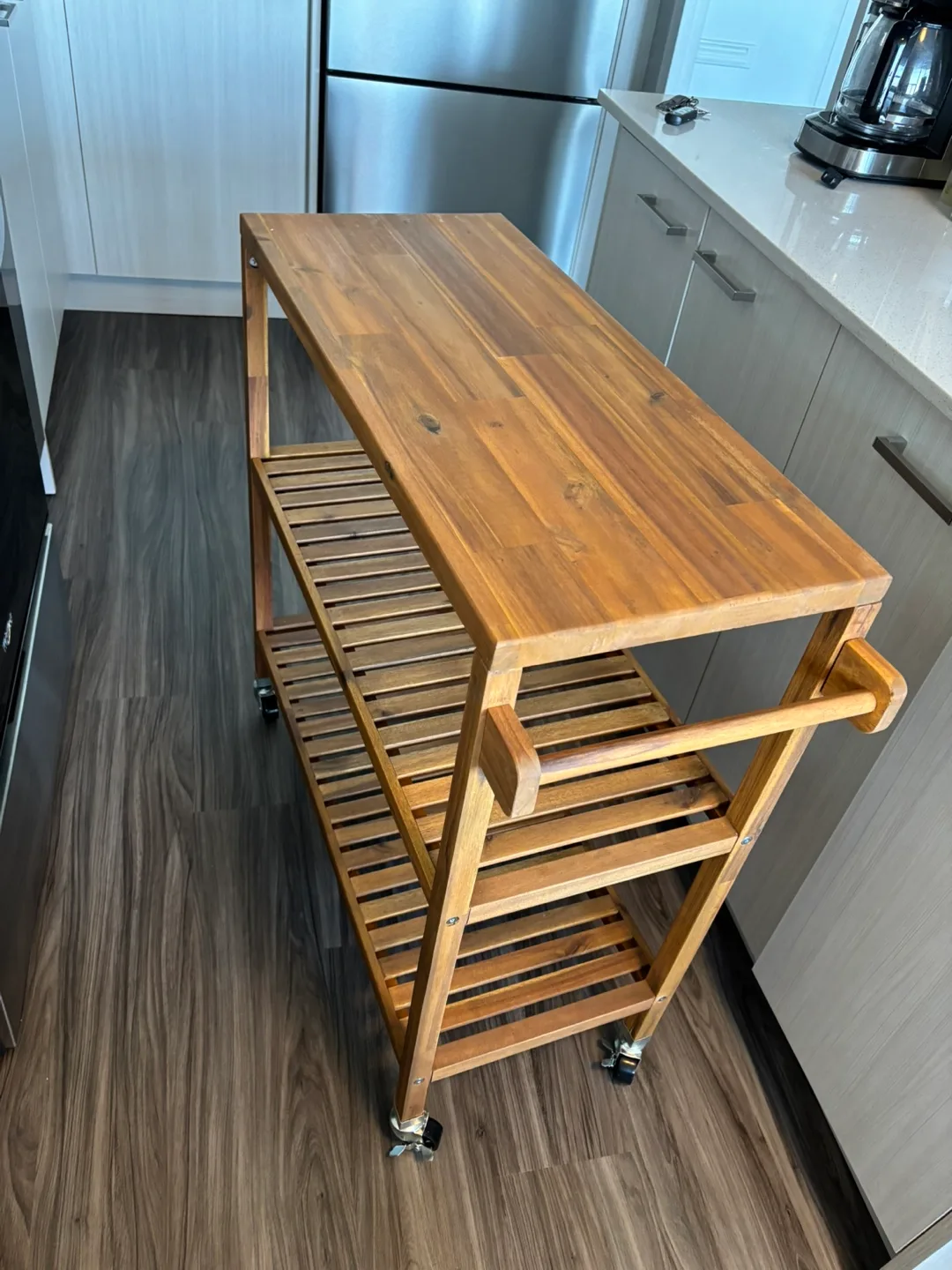 Wooden Kitchen Island Cart on Wheels image indicator(2)