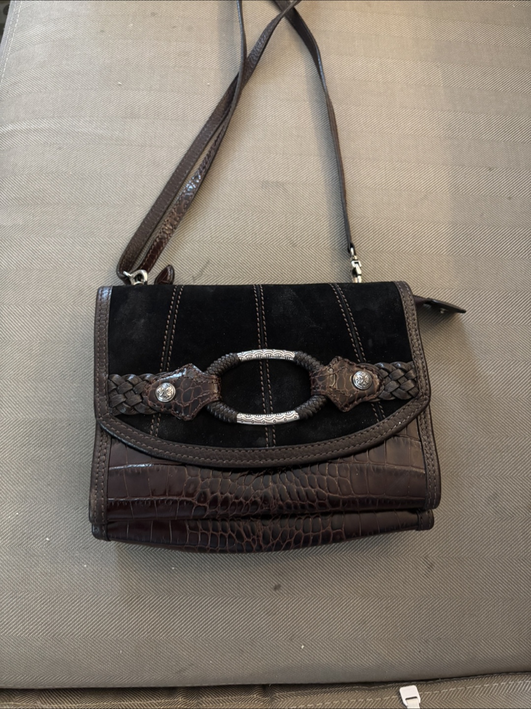 Brighton Savannah Suede and  Crossbody Bag