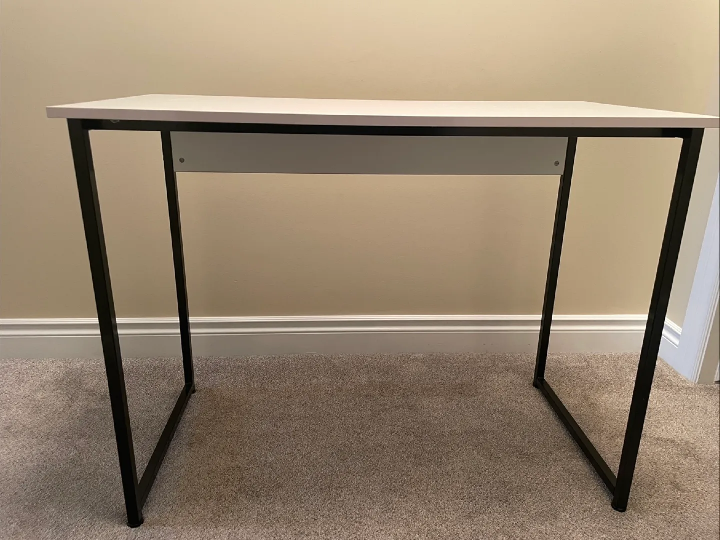 White Desk with Black Metal Frame image indicator(2)