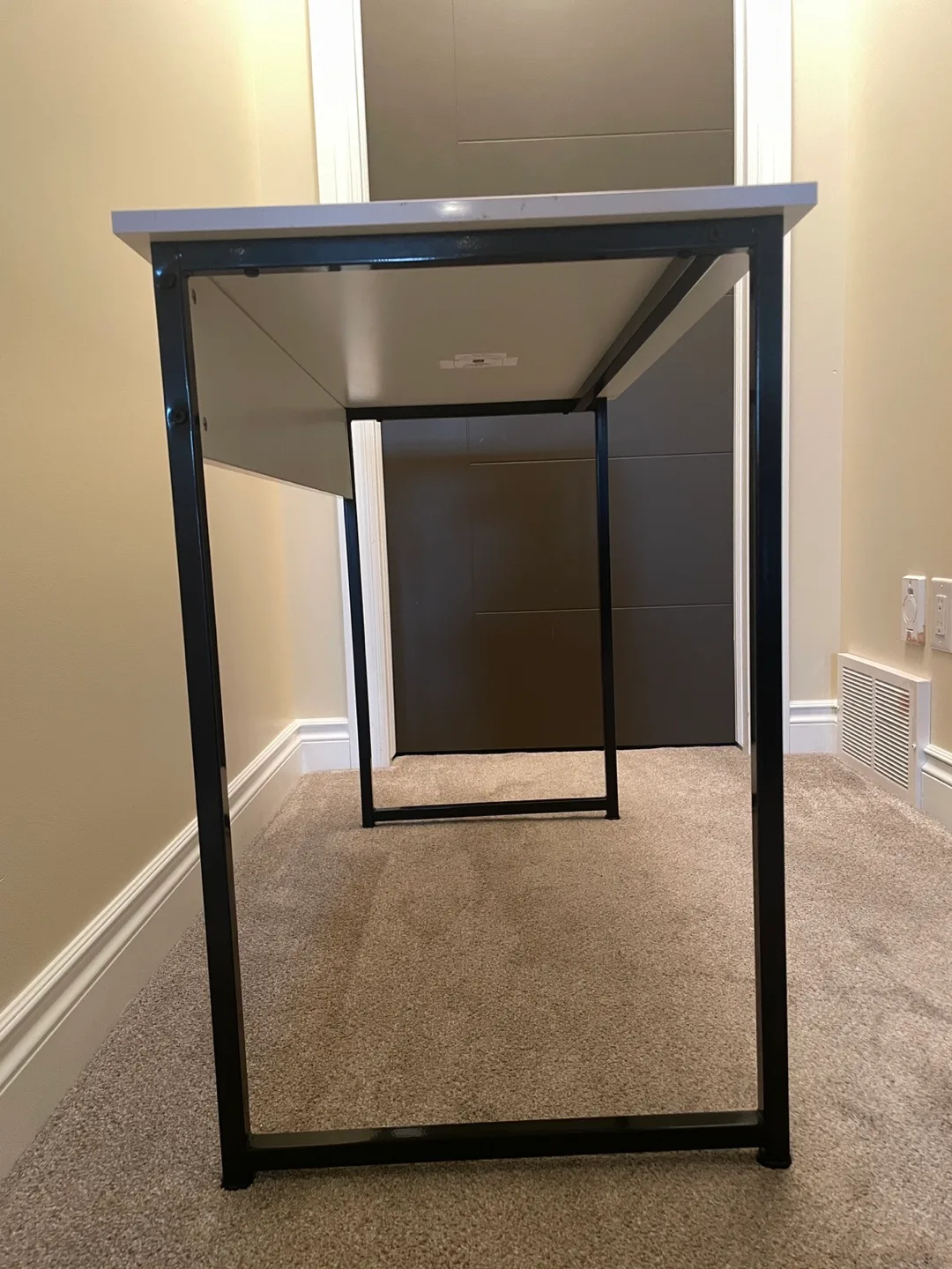 White Desk with Black Metal Frame image indicator(3)