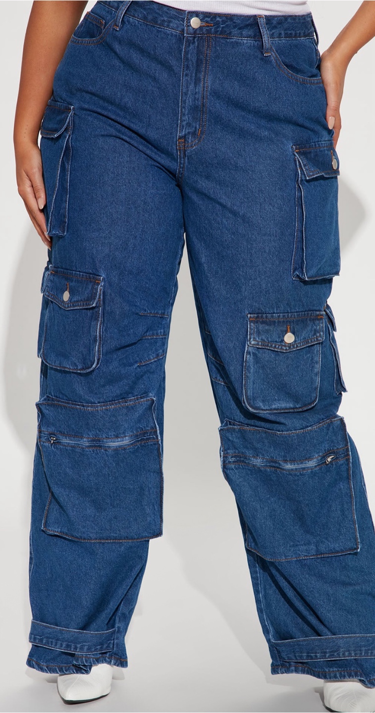 Blue Denim Cargo Pants - photo 5